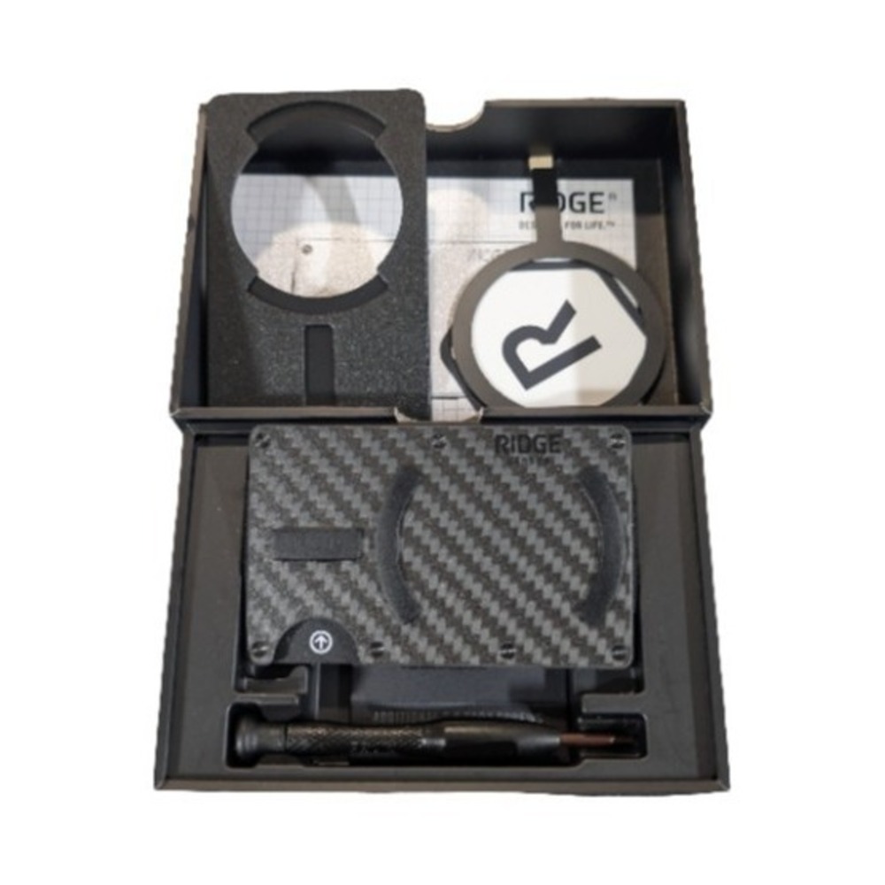 Pp3O Ridge MagSafe Cardholder Wallet Carbon Fiber 3K Cash Strap RFID Blocking OB